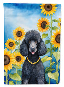 Black Poodle in Sunflowers Garden Flag – Bright Dog-Themed Yard Decor