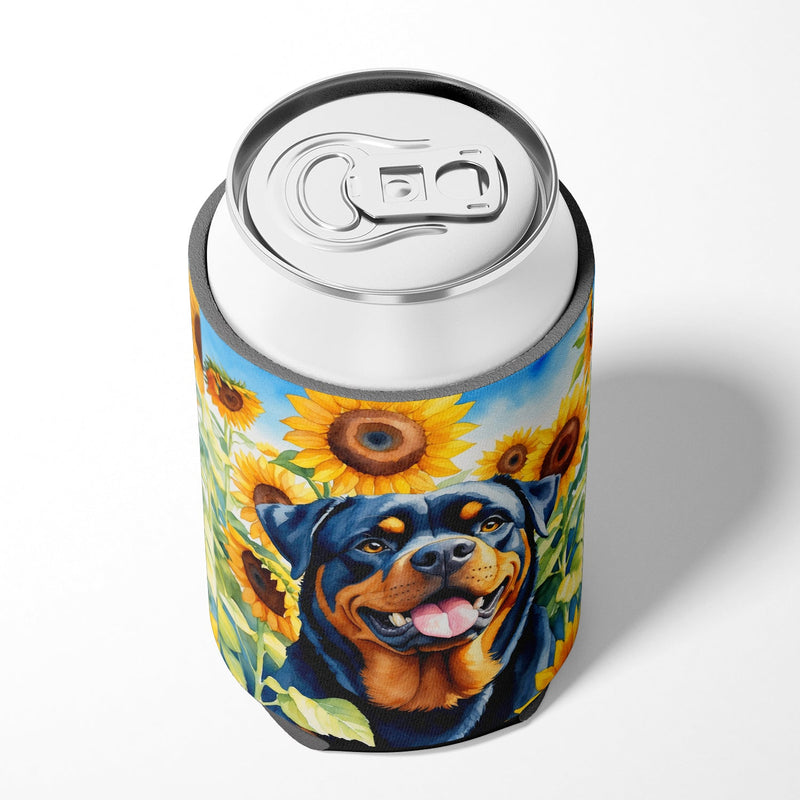 Rottweiler in Sunflowers Can or Bottle Hugger