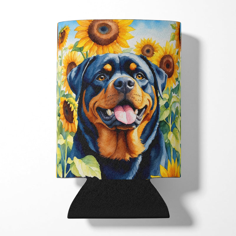 Rottweiler in Sunflowers Can or Bottle Hugger