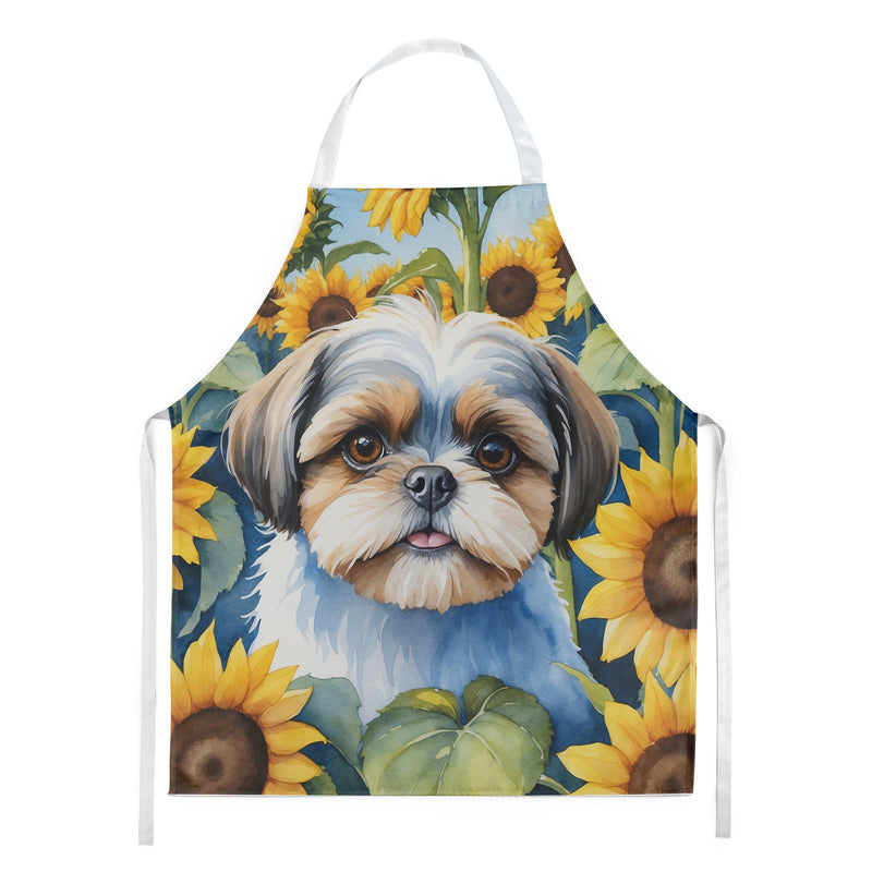Shih Tzu in Sunflowers Apron – Artist-Designed Kitchen, BBQ & Craft Apron