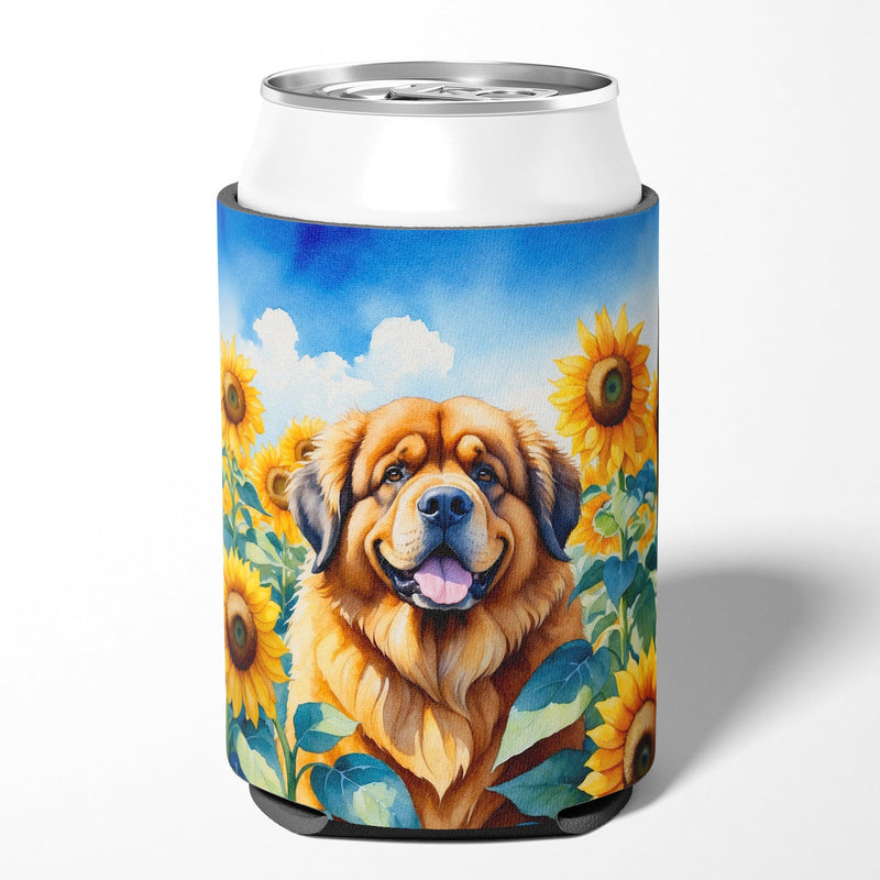 Tibetan Mastiff in Sunflowers Can or Bottle Hugger