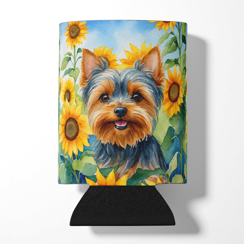 Yorkshire Terrier in Sunflowers Can or Bottle Hugger