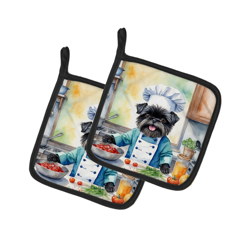 Affenpinscher The Chef Pair of Pot Holders