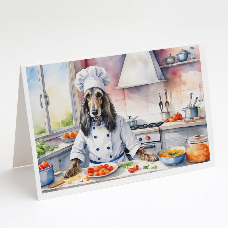 Afghan Hound The Chef Greeting Cards Pack of 8