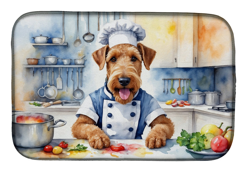 Airedale Terrier The Chef Dish Drying Mat