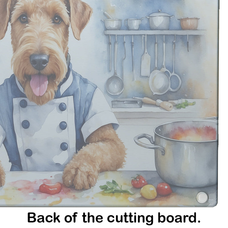 Airedale Terrier The Chef Glass Cutting Board