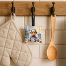 Airedale Terrier The Chef Hanging Square Fabric Ornament 3.5 × 3.5