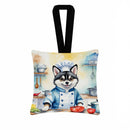 Alaskan Klee Kai The Chef Hanging Square Fabric Ornament 3.5 × 3.5