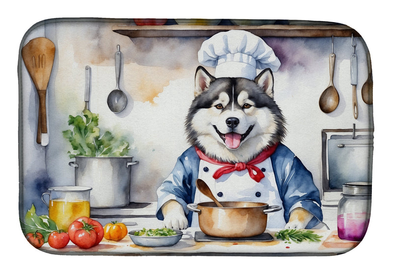 Alaskan Malamute The Chef Dish Drying Mat