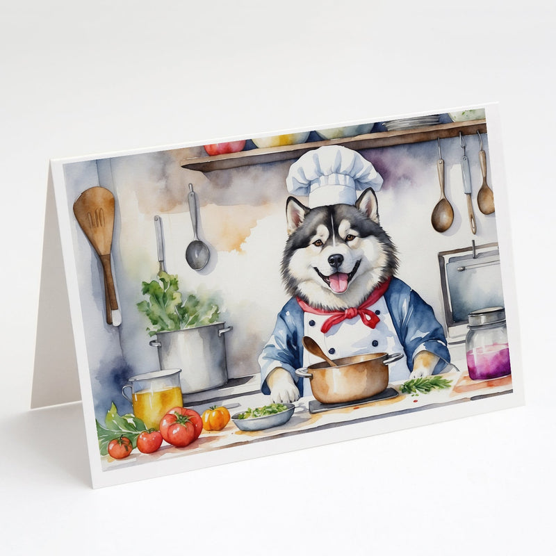 Alaskan Malamute The Chef Greeting Cards Pack of 8