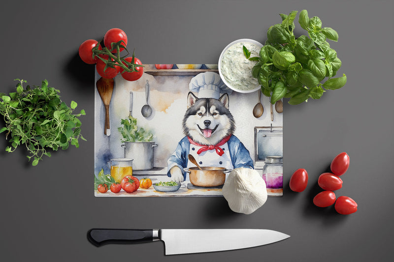 Alaskan Malamute The Chef Glass Cutting Board