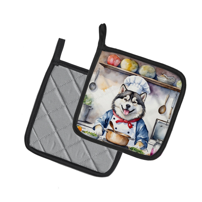 Alaskan Malamute The Chef Pair of Pot Holders