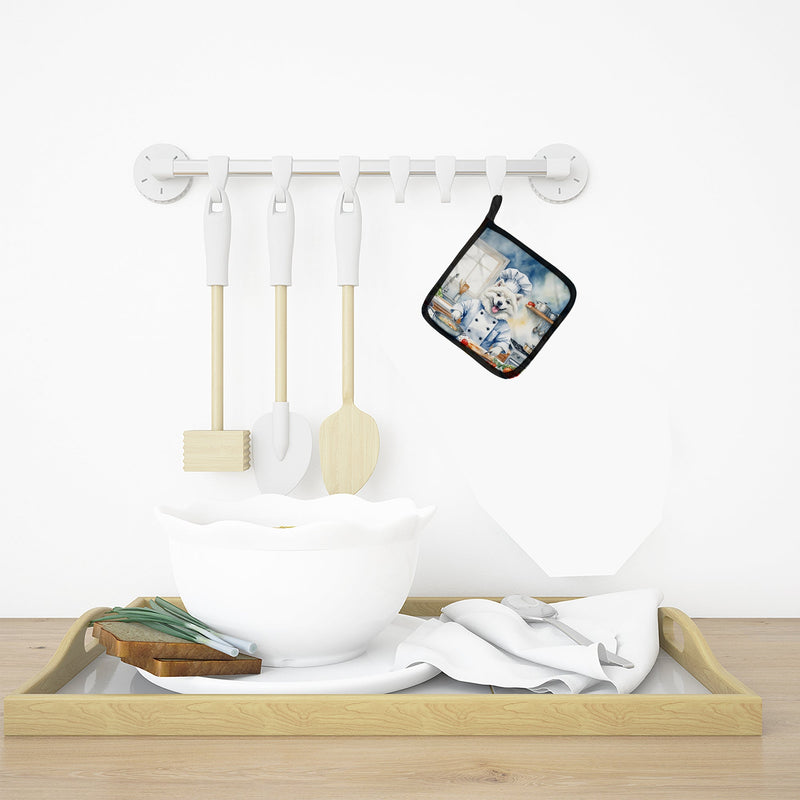 American Eskimo The Chef Pot Holders - Set of 2 Decorative Kitchen Helpers | Made in the USA