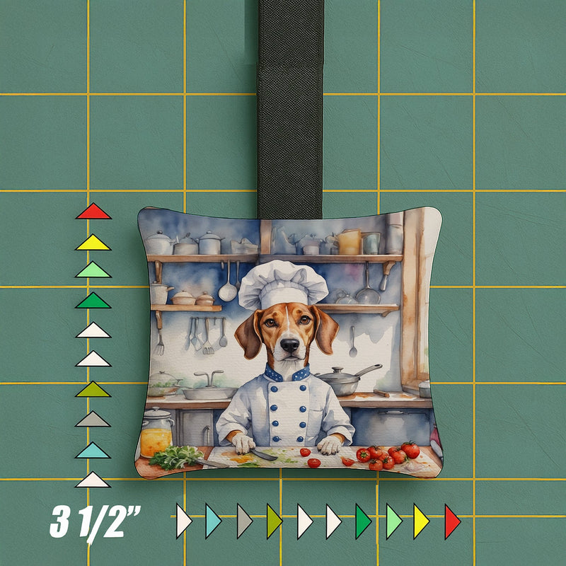 American Foxhound The Chef Hanging Square Fabric Ornament 3.5 × 3.5