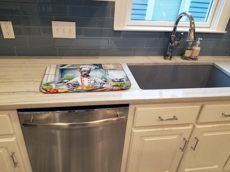 American Hairless Terrier The Chef Dish Drying Mat