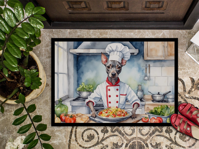 American Hairless Terrier The Chef Doormat-24x36 Indoor / Outdoor Rug | Made in USA