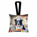 Border Collie The Chef Hanging Square Fabric Ornament 3.5 × 3.5