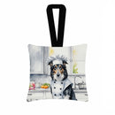 Borzoi The Chef Hanging Square Fabric Ornament 3.5 × 3.5