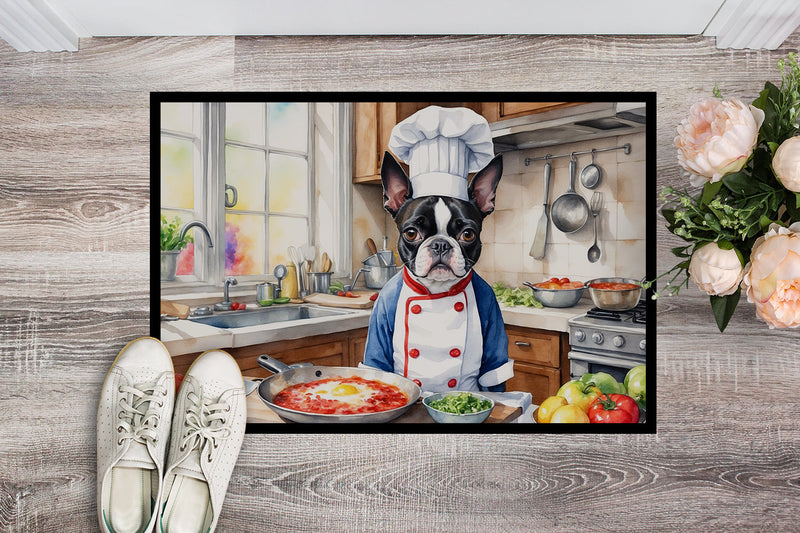 Boston Terrier The Chef Doormat-24x36 Indoor / Outdoor Rug | Made in USA