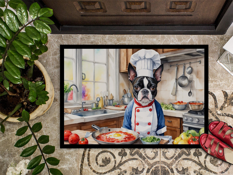 Boston Terrier The Chef Doormat-24x36 Indoor / Outdoor Rug | Made in USA