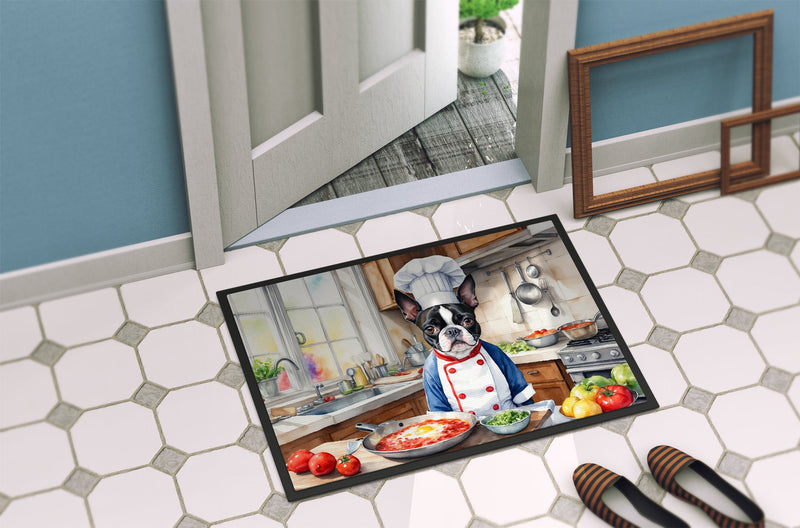 Boston Terrier The Chef Doormat-24x36 Indoor / Outdoor Rug | Made in USA