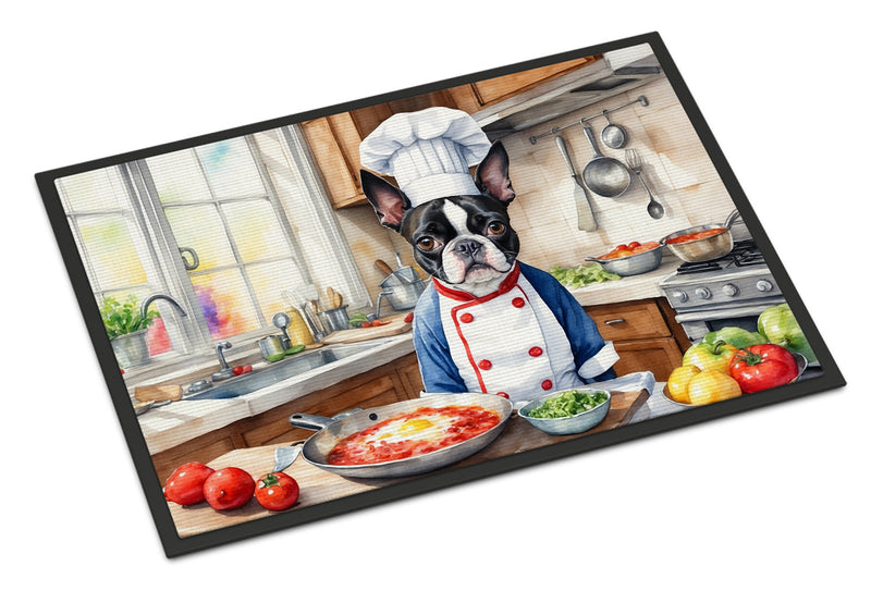 Boston Terrier The Chef Doormat-24x36 Indoor / Outdoor Rug | Made in USA
