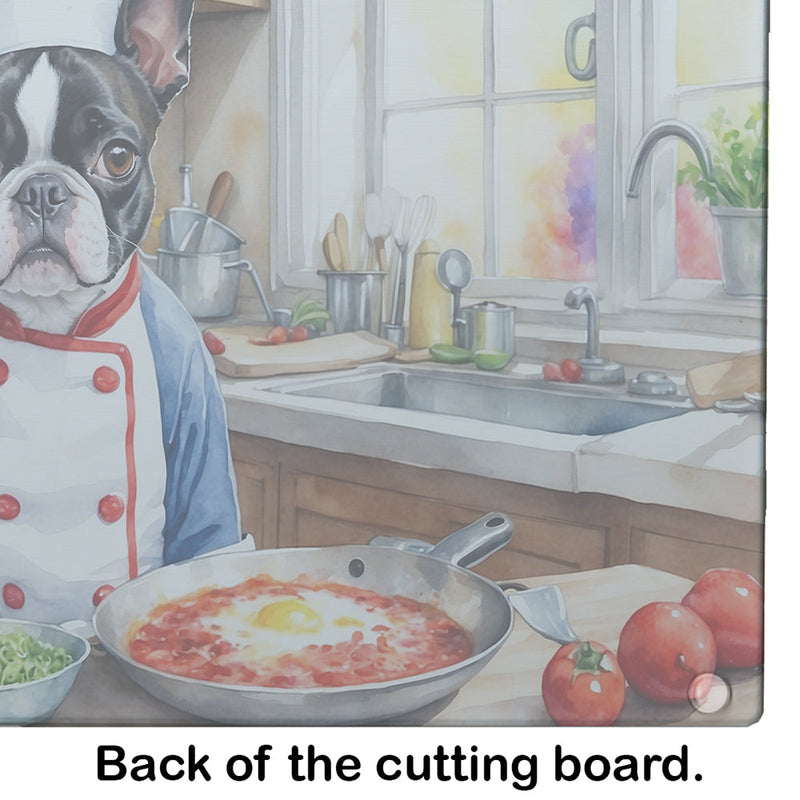 Boston Terrier The Chef Glass Cutting Boards – Durable, Decorative Kitchen Art