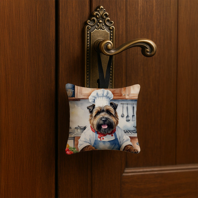 Bouvier des Flandres The Chef Hanging Square Fabric Ornament 3.5 × 3.5