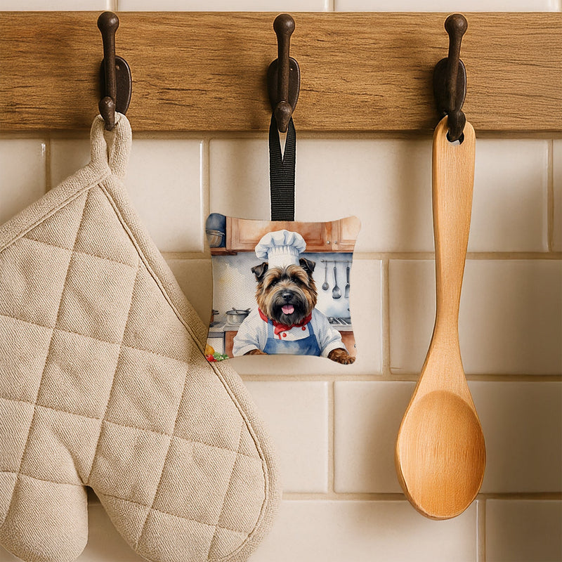 Bouvier des Flandres The Chef Hanging Square Fabric Ornament 3.5 × 3.5