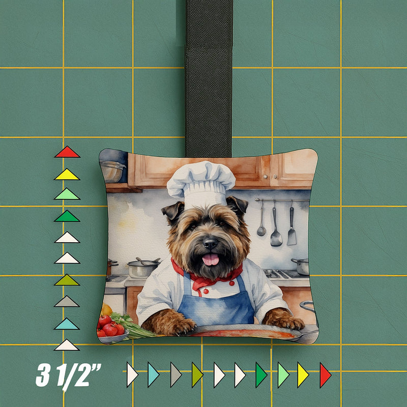 Bouvier des Flandres The Chef Hanging Square Fabric Ornament 3.5 × 3.5