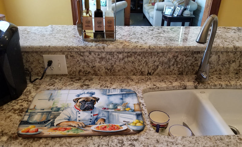 Bullmastiff The Chef Dish Drying Mat