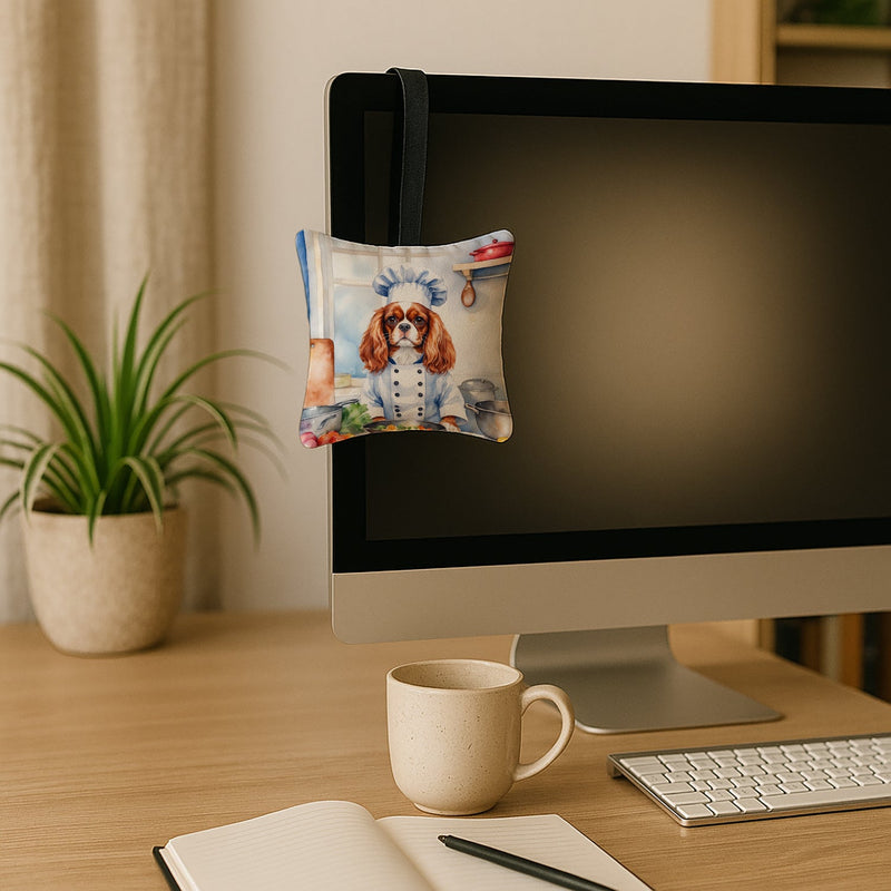 Cavalier Spaniel The Chef Hanging Square Fabric Ornament 3.5 × 3.5