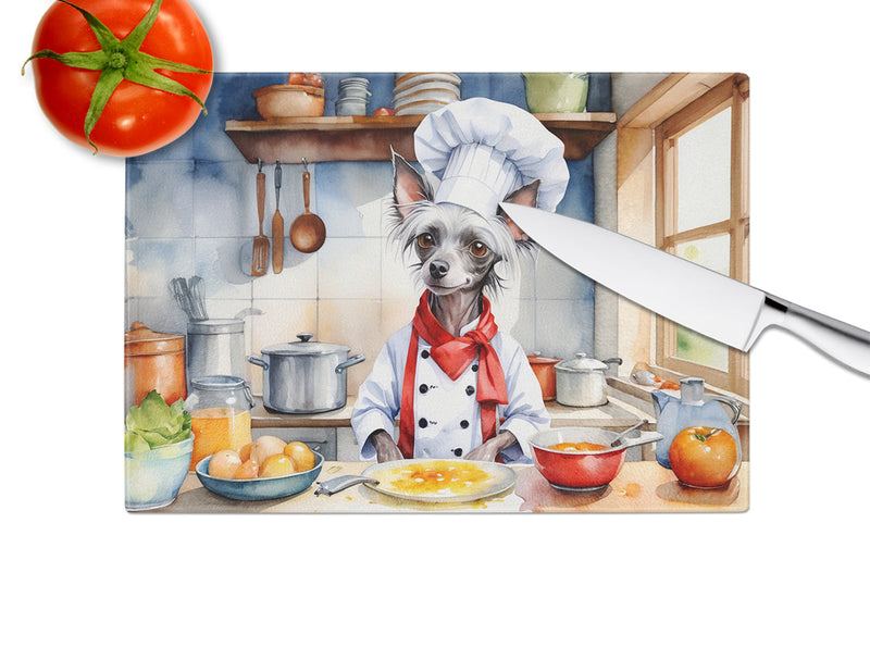 Chinese Crested The Chef Glass Cutting Boards – Durable, Decorative Kitchen Art