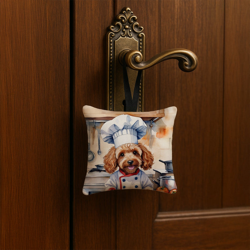 Cockapoo The Chef Hanging Square Fabric Ornament 3.5 × 3.5