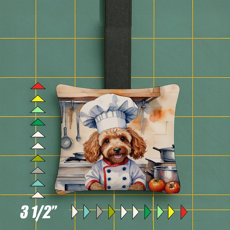 Cockapoo The Chef Hanging Square Fabric Ornament 3.5 × 3.5