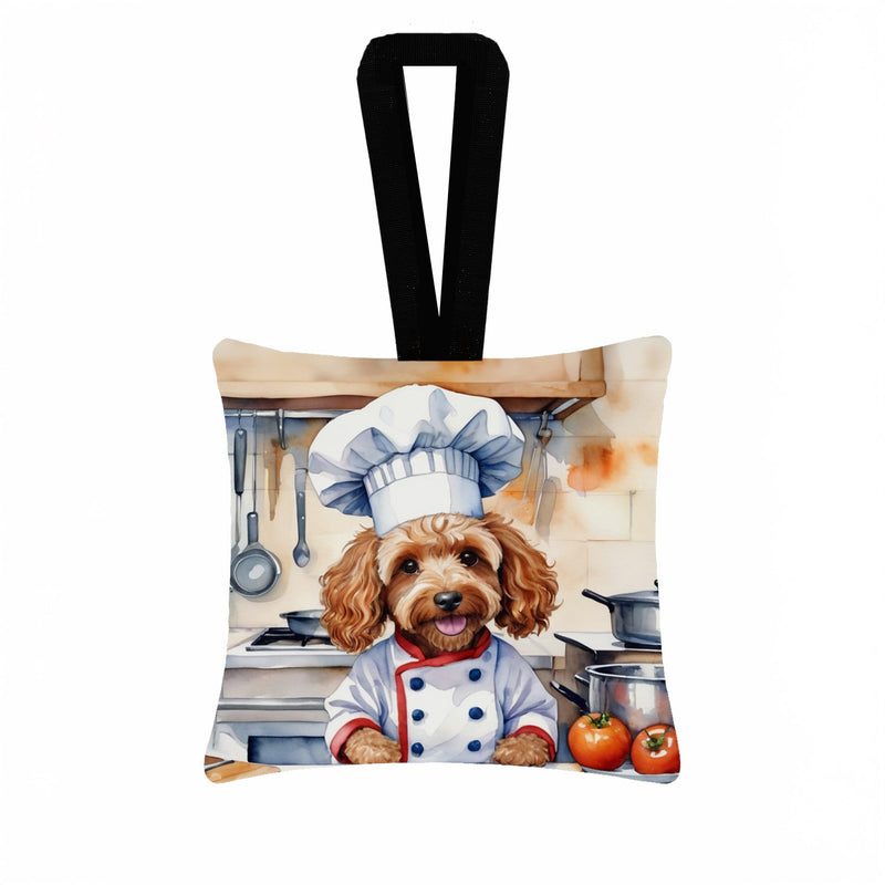 Cockapoo The Chef Hanging Square Fabric Ornament 3.5 × 3.5