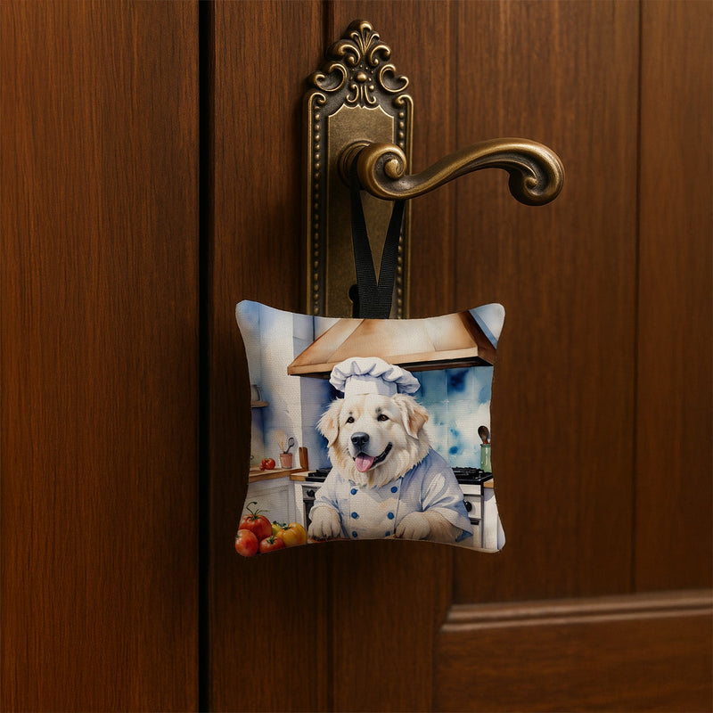 Great Pyrenees The Chef Hanging Square Fabric Ornament 3.5 × 3.5