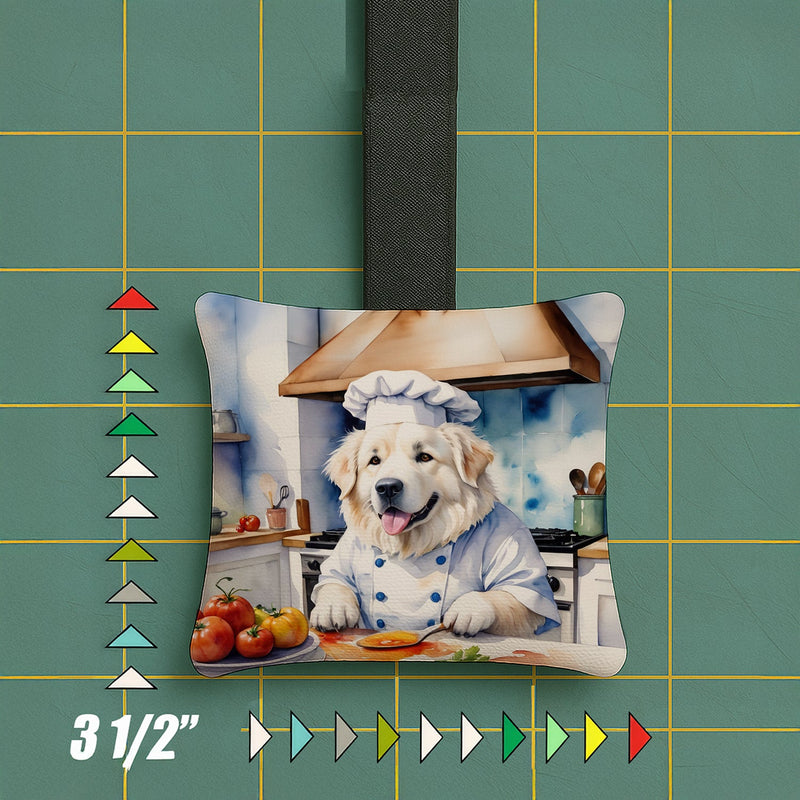 Great Pyrenees The Chef Hanging Square Fabric Ornament 3.5 × 3.5