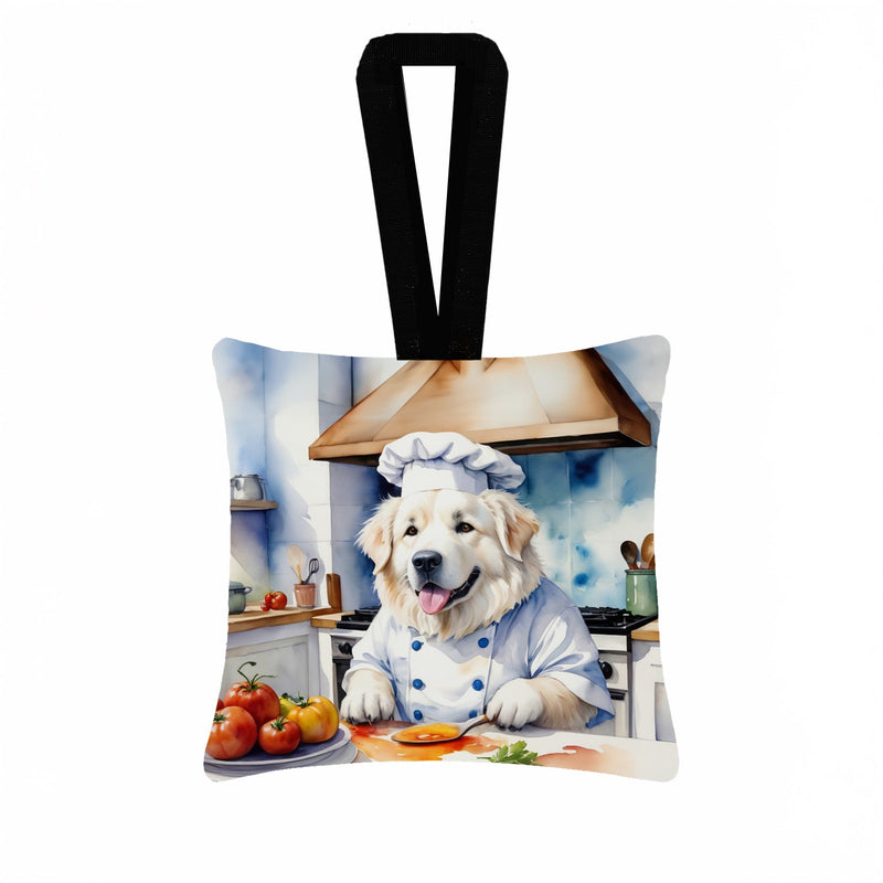 Great Pyrenees The Chef Hanging Square Fabric Ornament 3.5 × 3.5