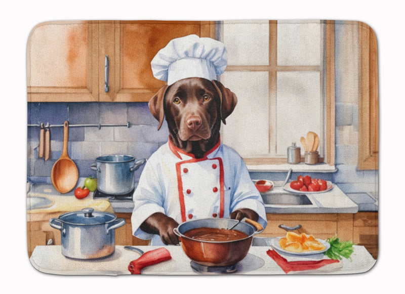 Chocolate Labrador Retriever The Chef Memory Foam Kitchen Mat