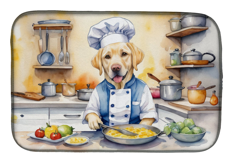 Yellow Labrador Retriever The Chef Dish Drying Mat