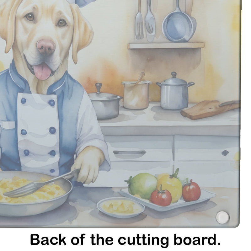 Yellow Labrador Retriever The Chef Glass Cutting Board