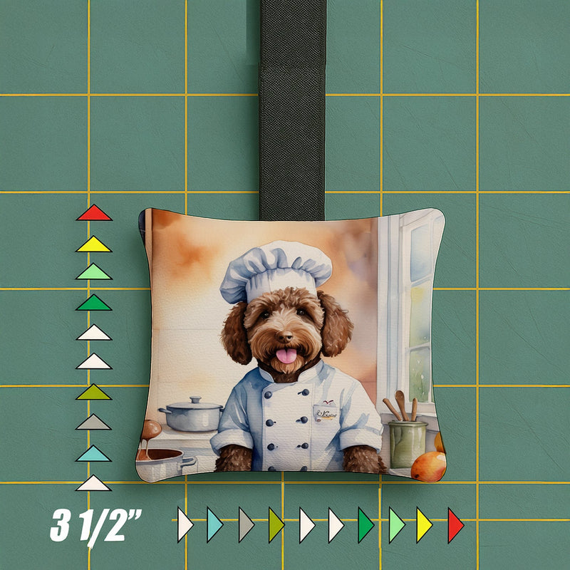 Labradoodle The Chef Hanging Square Fabric Ornament 3.5 × 3.5