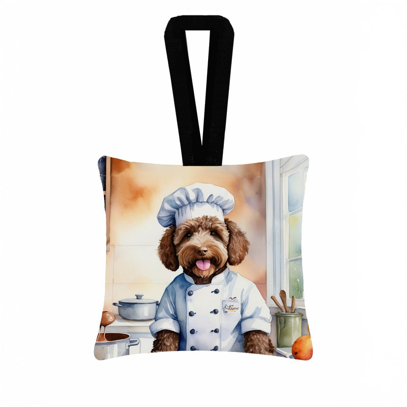 Labradoodle The Chef Hanging Square Fabric Ornament 3.5 × 3.5