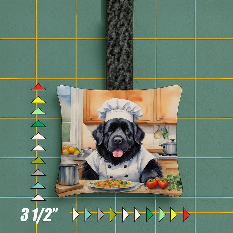 Newfoundland The Chef Hanging Square Fabric Ornament 3.5 × 3.5