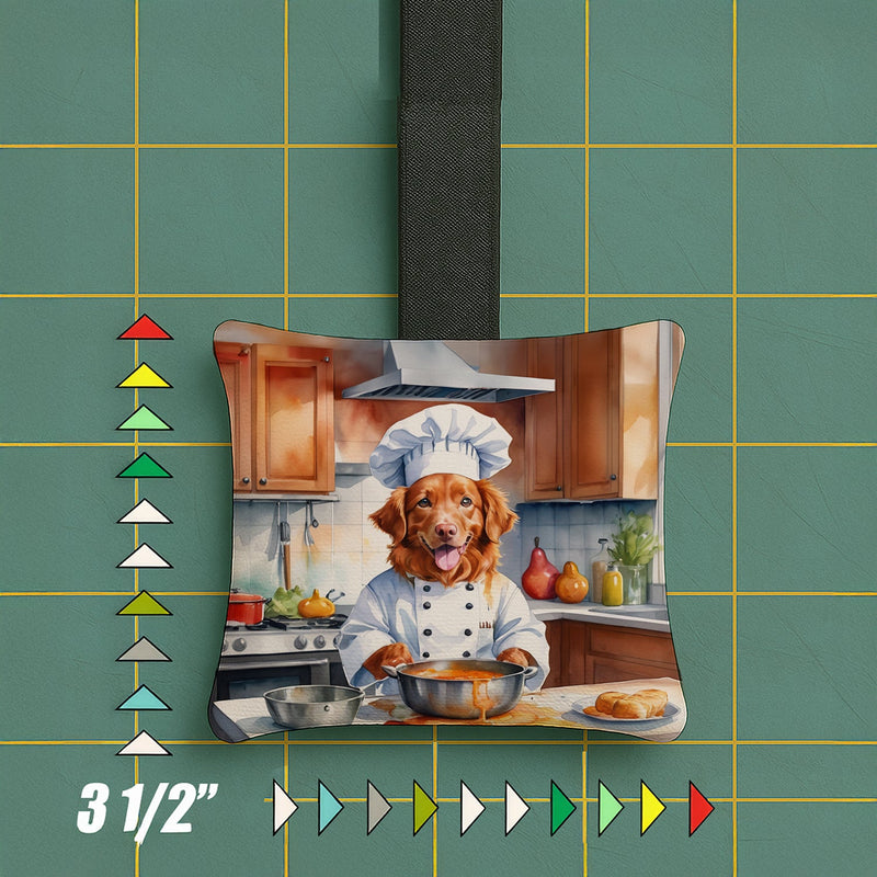 Nova Scotia Duck Tolling Retriever The Chef Hanging Square Fabric Ornament 3.5 × 3.5