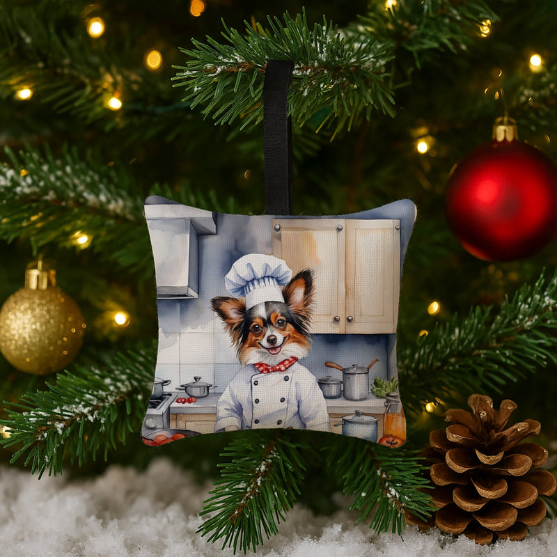 Papillon The Chef Hanging Square Fabric Ornament 3.5 × 3.5