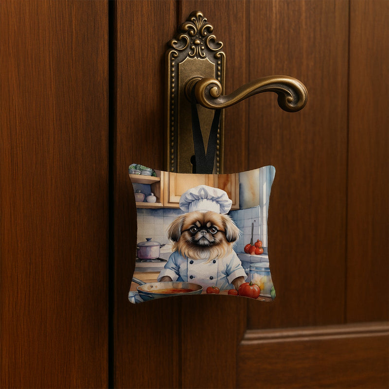 Pekingese The Chef Hanging Square Fabric Ornament 3.5 × 3.5