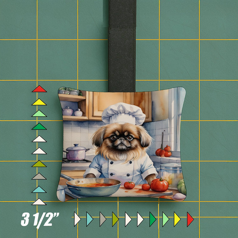 Pekingese The Chef Hanging Square Fabric Ornament 3.5 × 3.5