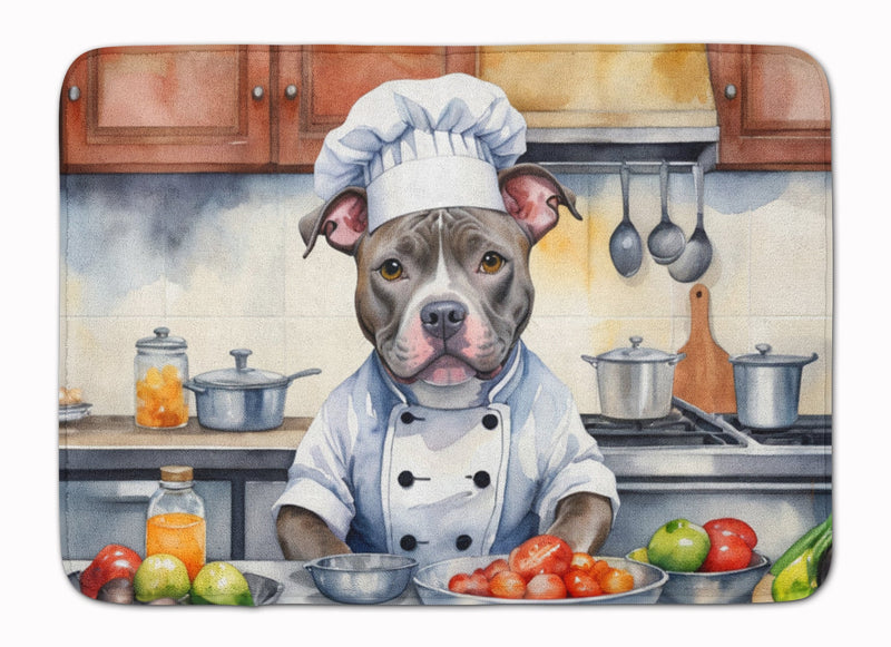 Pit Bull Terrier The Chef Memory Foam Kitchen Mat